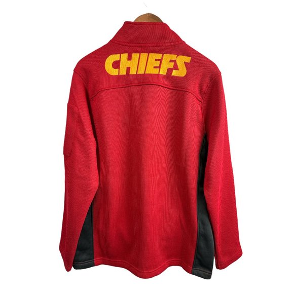 NFL Kansas City Chiefs Team Apparel Knit Pullover 1/4 Zip Sweater Men's M NWT - Picture 2 of 15